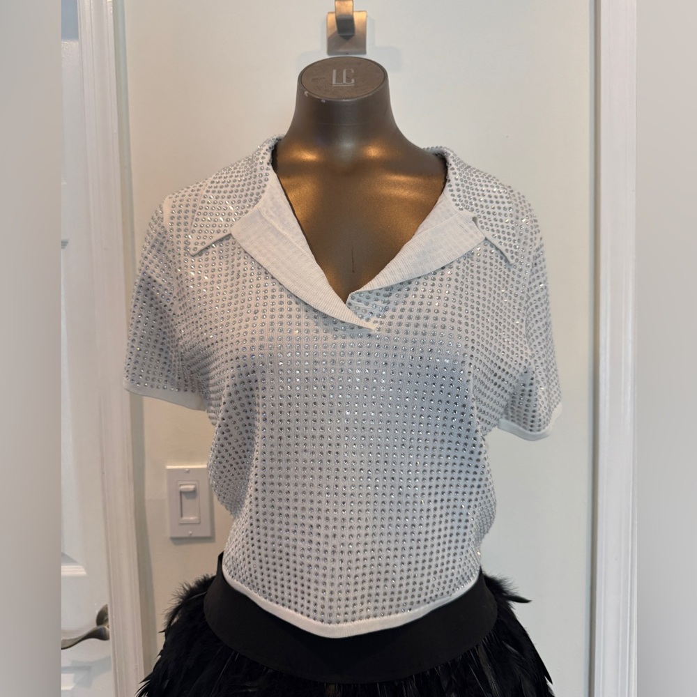 Rhinestone White Top